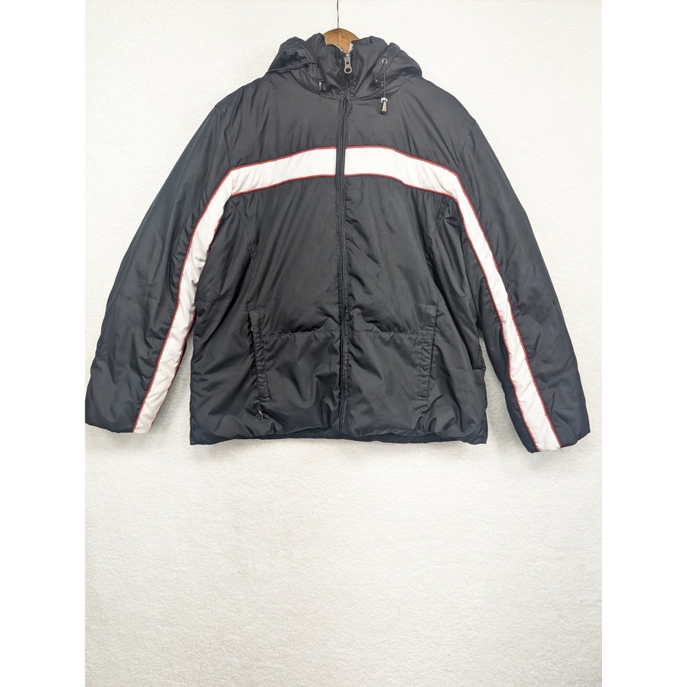 Covington Women's Black Feather Puffer Fleece Lined Reversible Puffer‎ Jacket XL